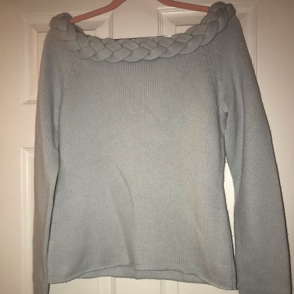Bloomingdale’s Wool/Cashmere Braided Trim Sweater